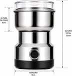 Moedor Elétrico de Café, Grãos, Temperos e Especiarias, Aço Inoxidável, Premium, 110V, Compacto e Potente