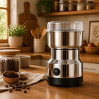 Moedor Elétrico de Café, Grãos, Temperos e Especiarias, Aço Inoxidável, Premium, 110V, Compacto e Potente