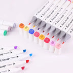Kit De Canetas Marcador Permanente Ponta Dupla – 60 Cores
