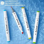 Kit De Canetas Marcador Permanente Ponta Dupla – 48 Cores