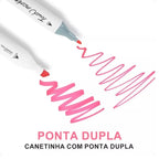 Kit De Canetas Marcador Permanente Ponta Dupla – 48 Cores